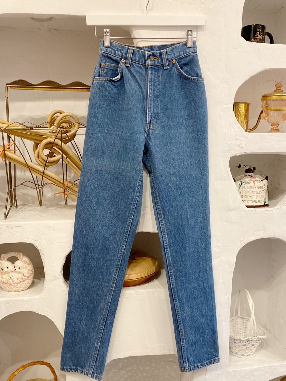 Vintage 80s 90s High Rise Levi’s 631 Orange Tab Tapered Medium Wash Tall Jeans